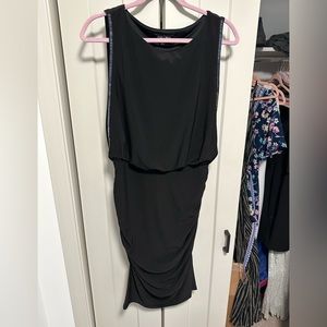 Roz&Ali black fitted dress with side beading size 8